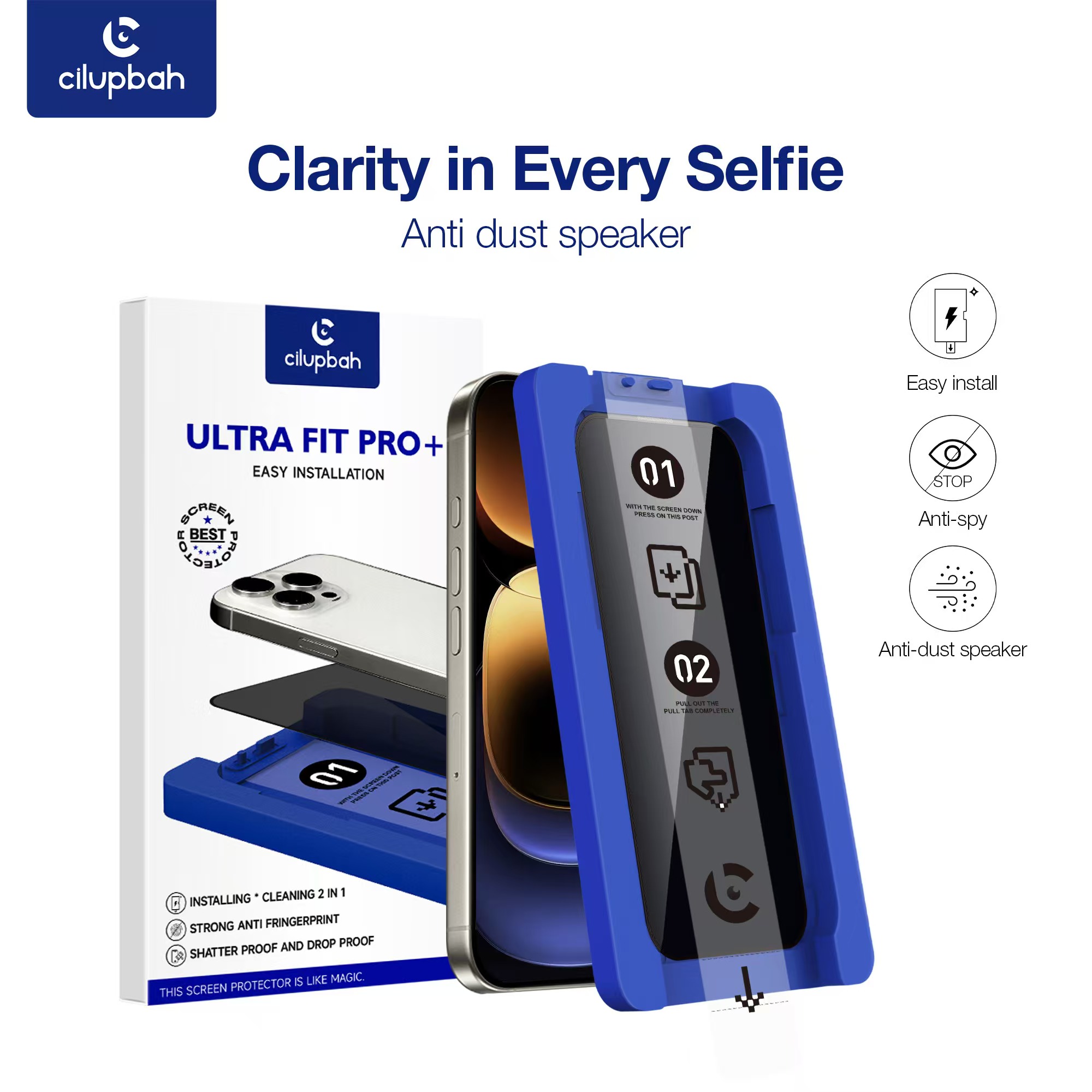 CILUPBAH Ultra Fit Pro+ Tempered Glass Screen Protector for iPhone
