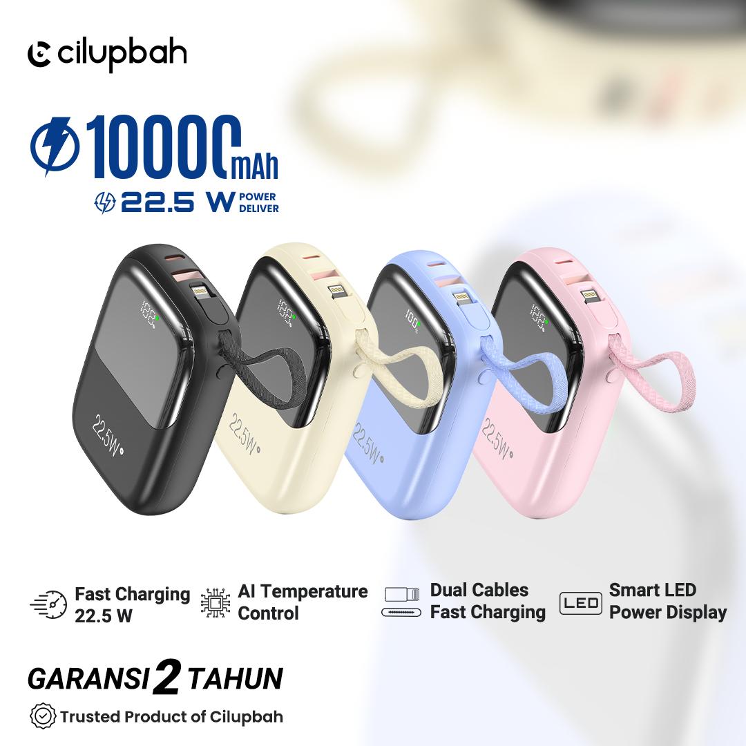 CILUPBAH Mini PowerBank 20.000mAh 10.000mAh Fast Charge Dual Output (Lightning + Type-C + USB) Single Input Type-C PD20W