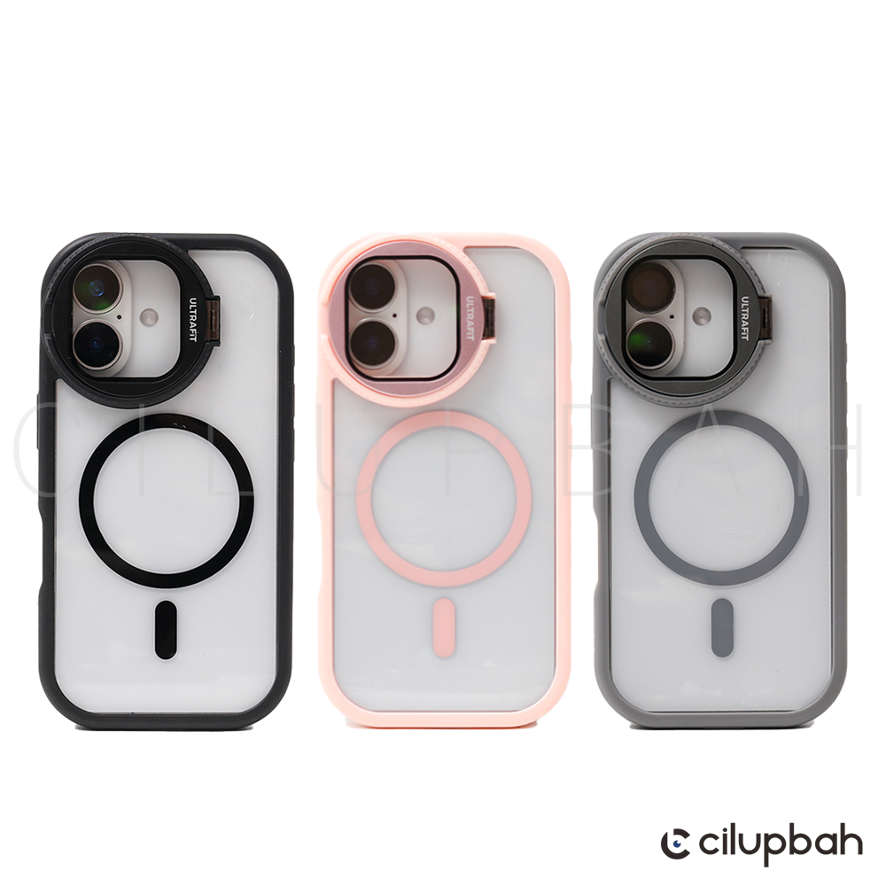 CILUPBAH Clear Magnetic with Glass Camera Stand for iPhone 11 12 13 14 15 16 17 Plus Pro Max