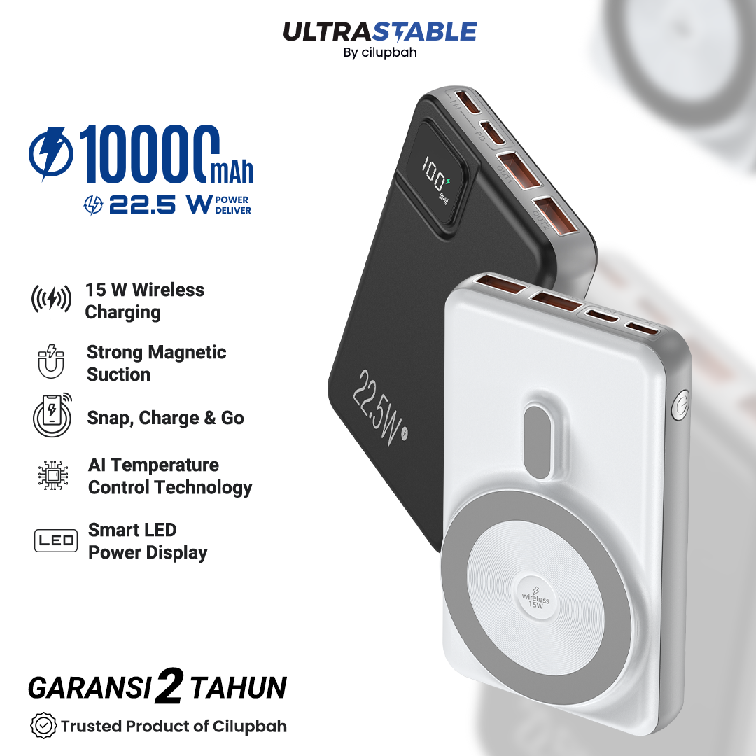 CILUPBAH Magnetic Wireless PowerBank 10.000 mAh Fast Charge 15W + PD 20W PB440W
