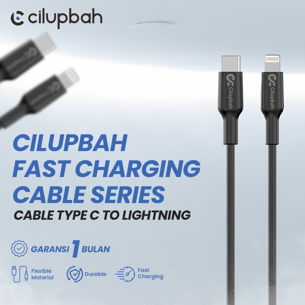 CILUPBAH MFI Braided Charger Kabel Data C Type Lightning PD FAST Charging Max 30W 9A