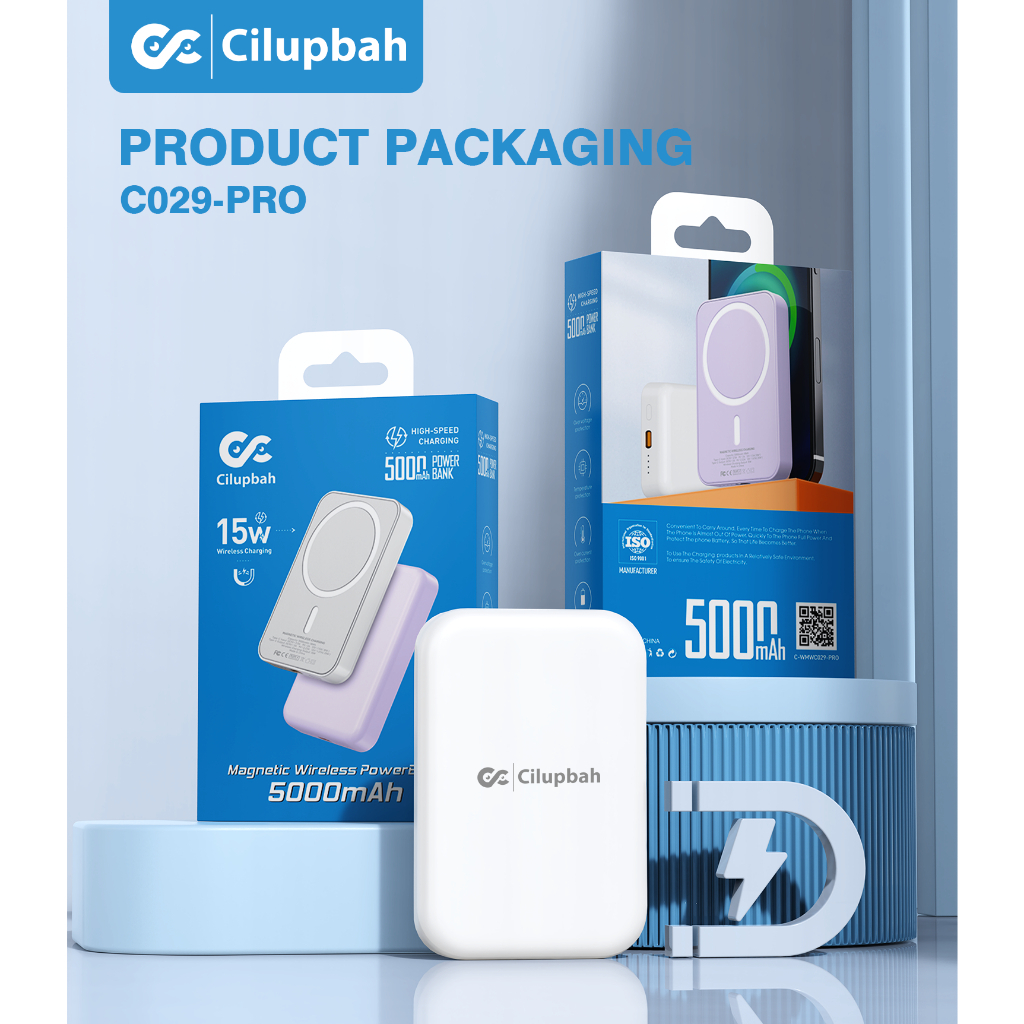 CILUPBAH Magnetic Wireless Powerbank FAST Charging Max 15W
