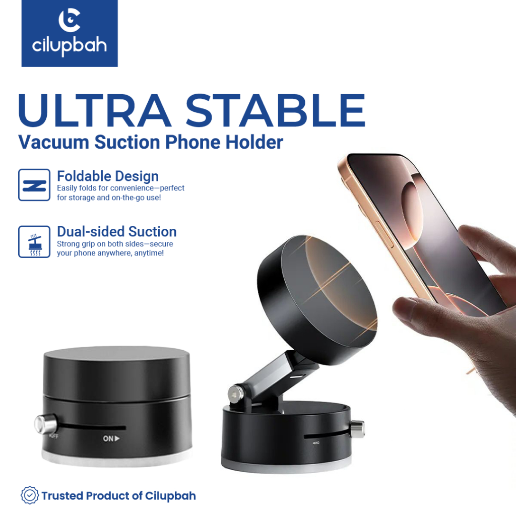 Ultra Stable Magnetic Phone Holder - 180° Rotation Adjustable, Vacuum Suction,Universal Car Mount & Desktop Stand, Foldable Multi-Angle,Strong Magnetic Adsorption for iPhone/Tablets, Wall-Mounted for Home, Office,Bathroom - Manual Magnetic Holder