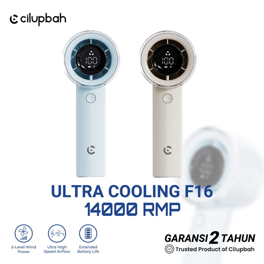 Cilupbah Ultra Cooling High Speed Handheld Electric Fan Stand Desk F16 14000 RPM