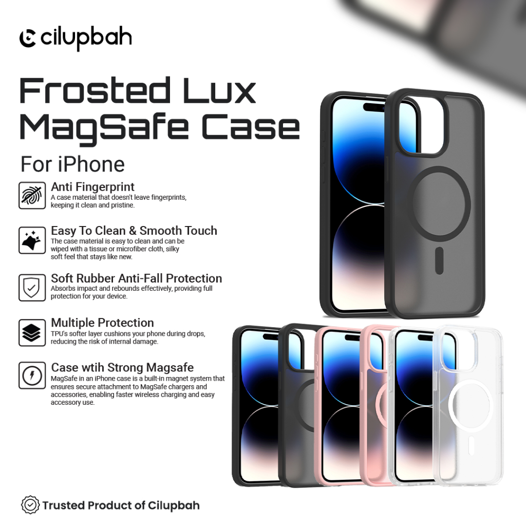 CILUPBAH Frosted Luxe Magsafe Case for iPhone 11 12 13 14 15 16 Pro Max