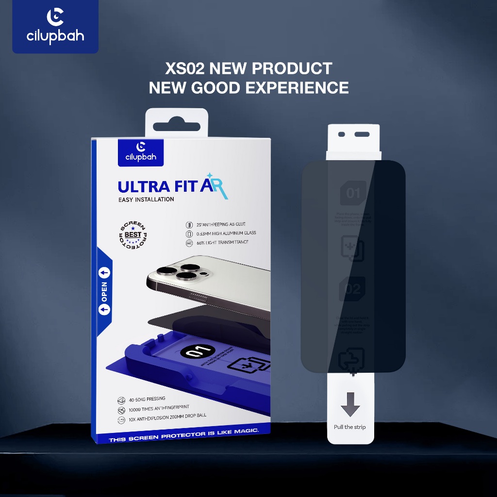 CILUPBAH Ultra Fit AR XS02 Tempered Glass for iPhone 13 14 15 16 17 18 Plus Pro Max