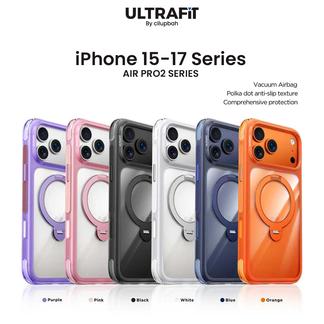 CILUPBAH AirPro Ring Holder Case for iPhone 15 16 17 Pro Max