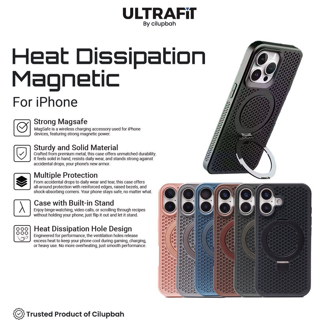 CILUPBAH Heat Dissipation Magnetic Case for iPhone 11 12 13 14 15 16 Plus Pro Max