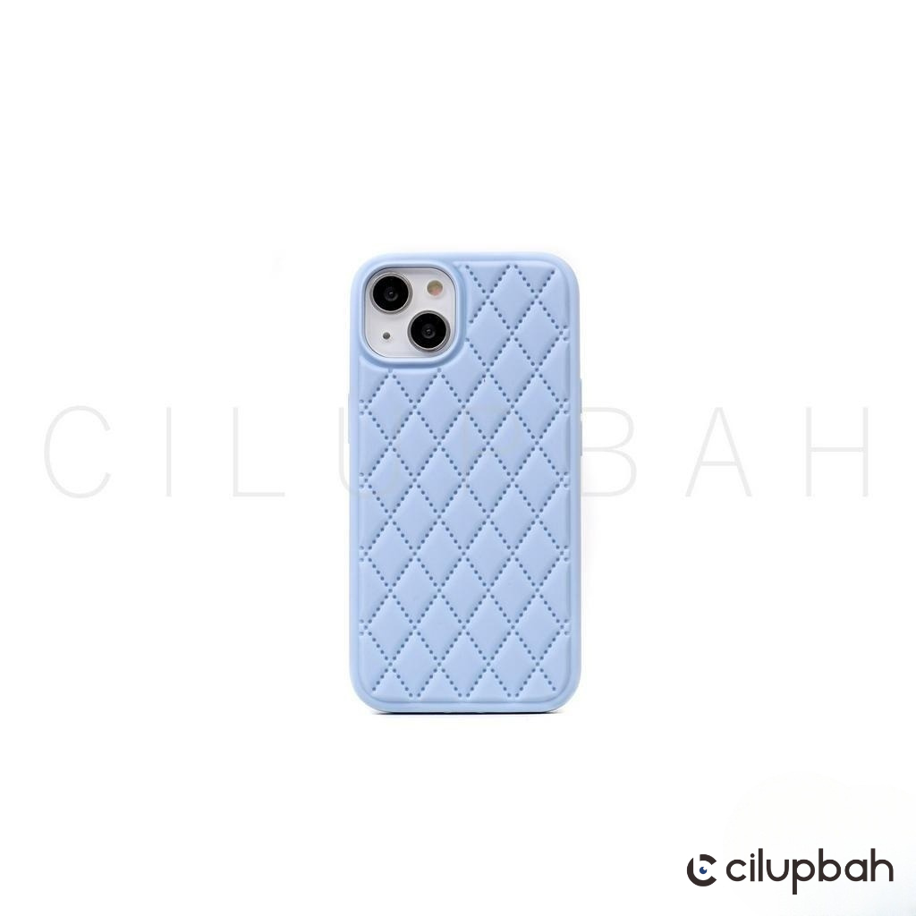 CILUPBAH Diamond Bludru Rhombic SoftCase for iPhone 11 12 13 14 15 16 17 18 Air Plus Pro Max