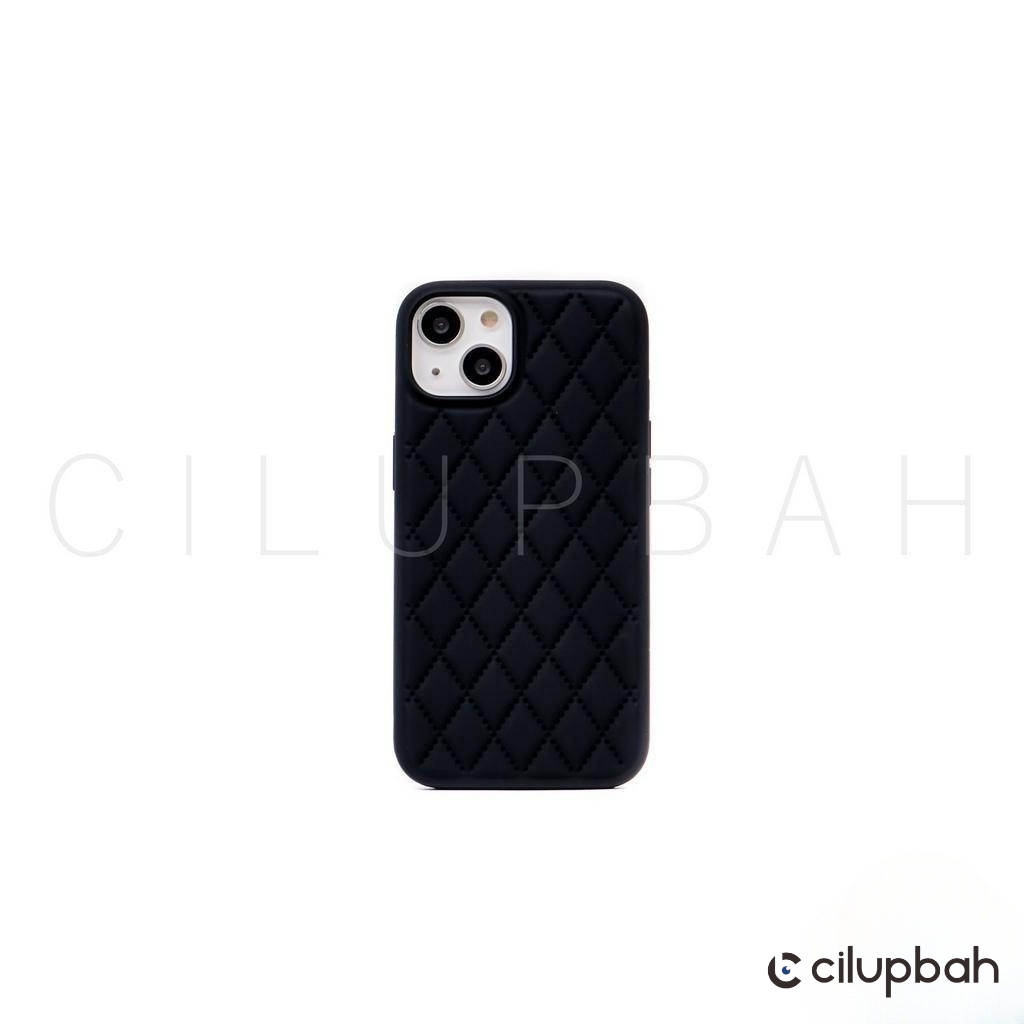 CILUPBAH Diamond Bludru Rhombic SoftCase for iPhone 11 12 13 14 15 16 17 18 Air Plus Pro Max