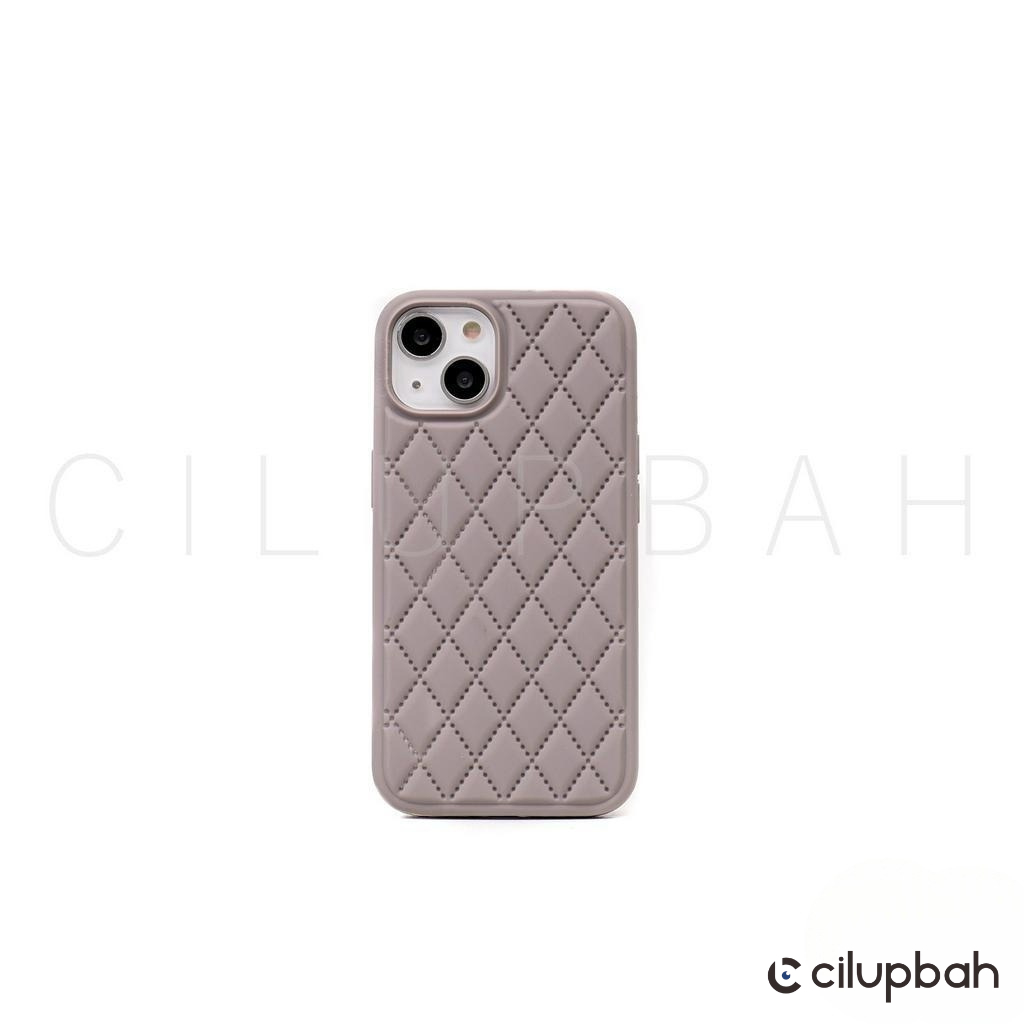 CILUPBAH Diamond Bludru Rhombic SoftCase for iPhone 11 12 13 14 15 16 17 18 Air Plus Pro Max