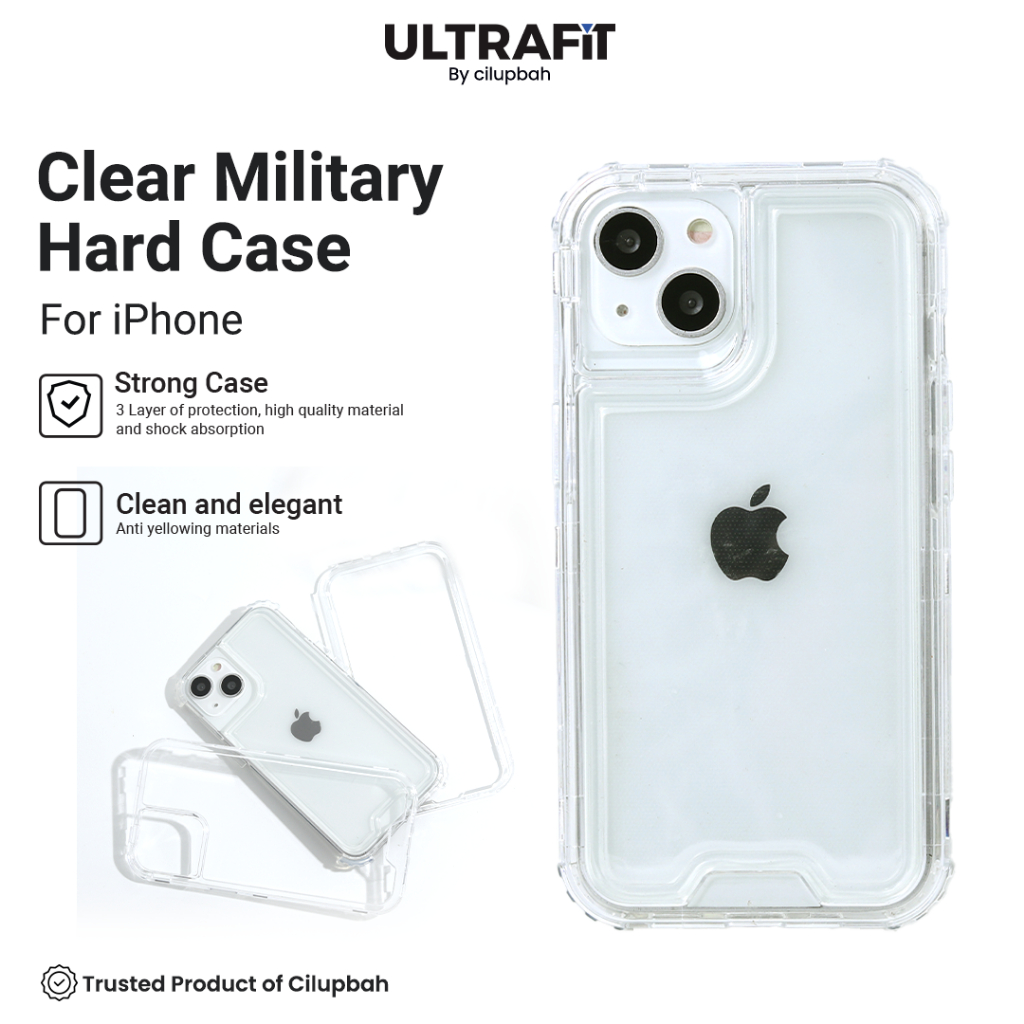 CILUPBAH Clear Military 3 in 1 Protection Case for iPhone X XR XSMAX 11 12 13 14 15 16 Plus Pro Max
