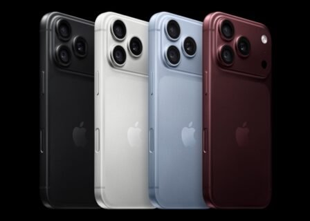 Jajaran iPhone 18 Pro dalam warna hitam, silver, glacier, dan burgundy.